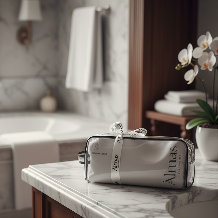 trousse almas avec produits hammam savon noir gant huile de douche Ghassoul